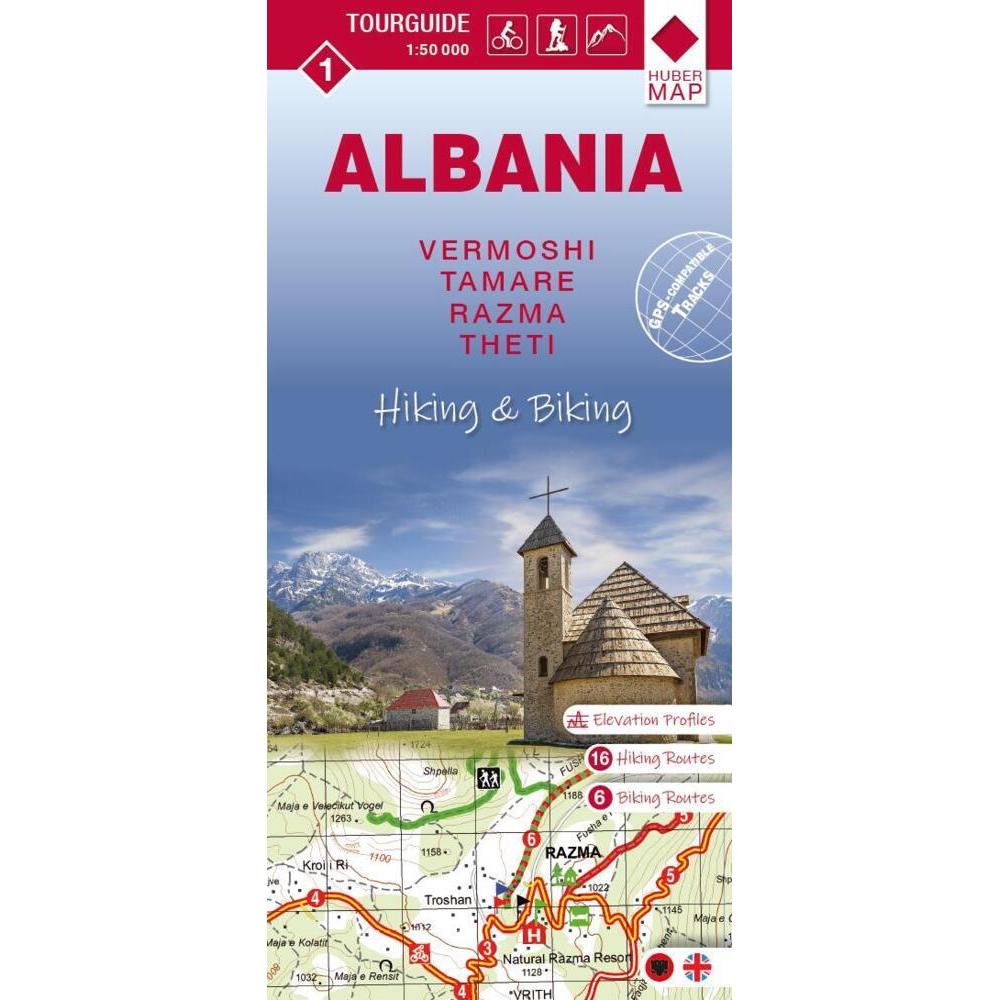 Albania hiking & biking 1:50000, Landkarte