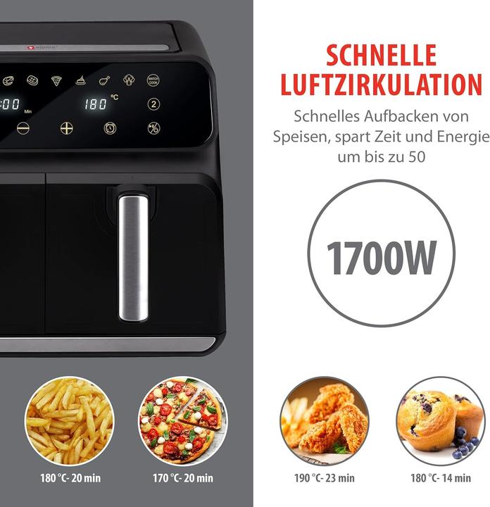Productafbeelding alpina Dubbele airfryer 8L 230V 1700W