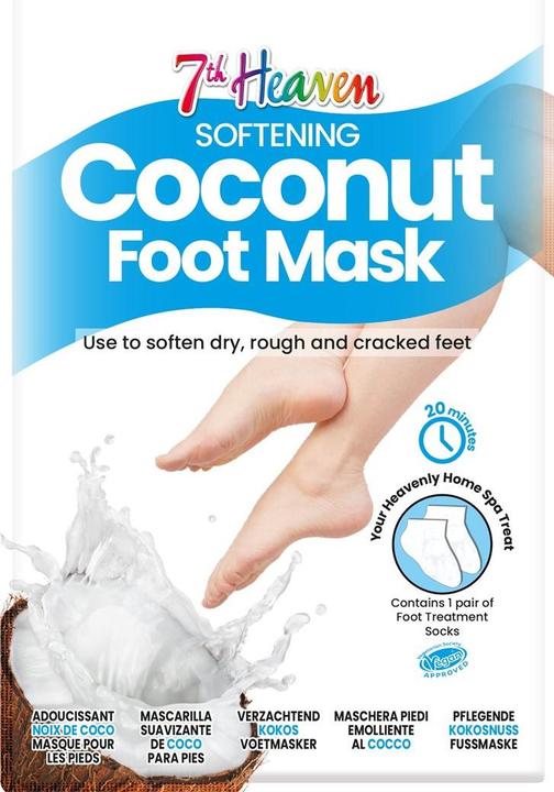 Image du produit 7th Heaven Chaussettes de masque pour les pieds à la noix de coco Chaussettes hydratantes et adoucissantes au (Masque de pied)