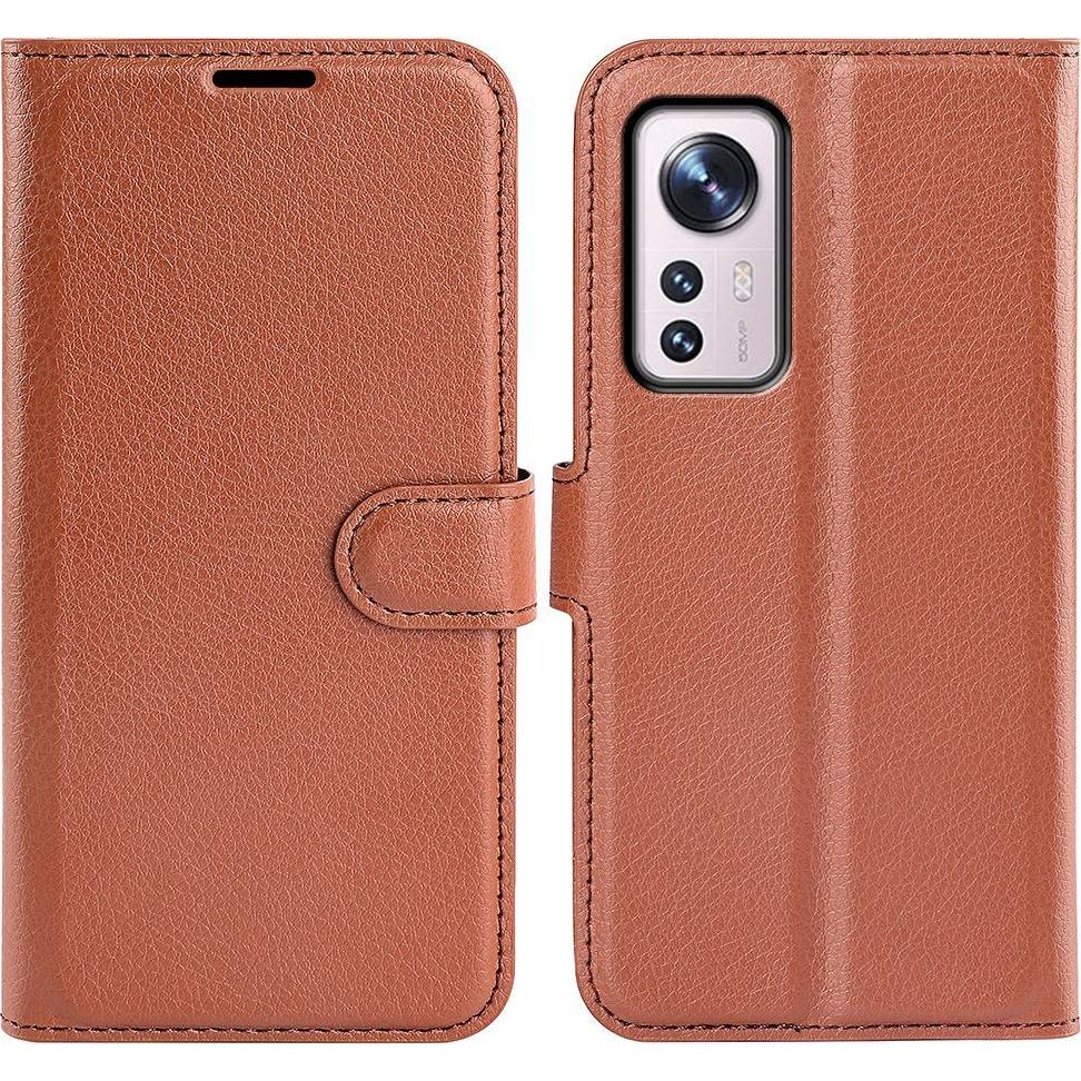 Cover-Discount Xiaomi 12 Pro - Leder Etui Hülle braun (Xiaomi 12 Pro), Smartphone Hülle, Braun