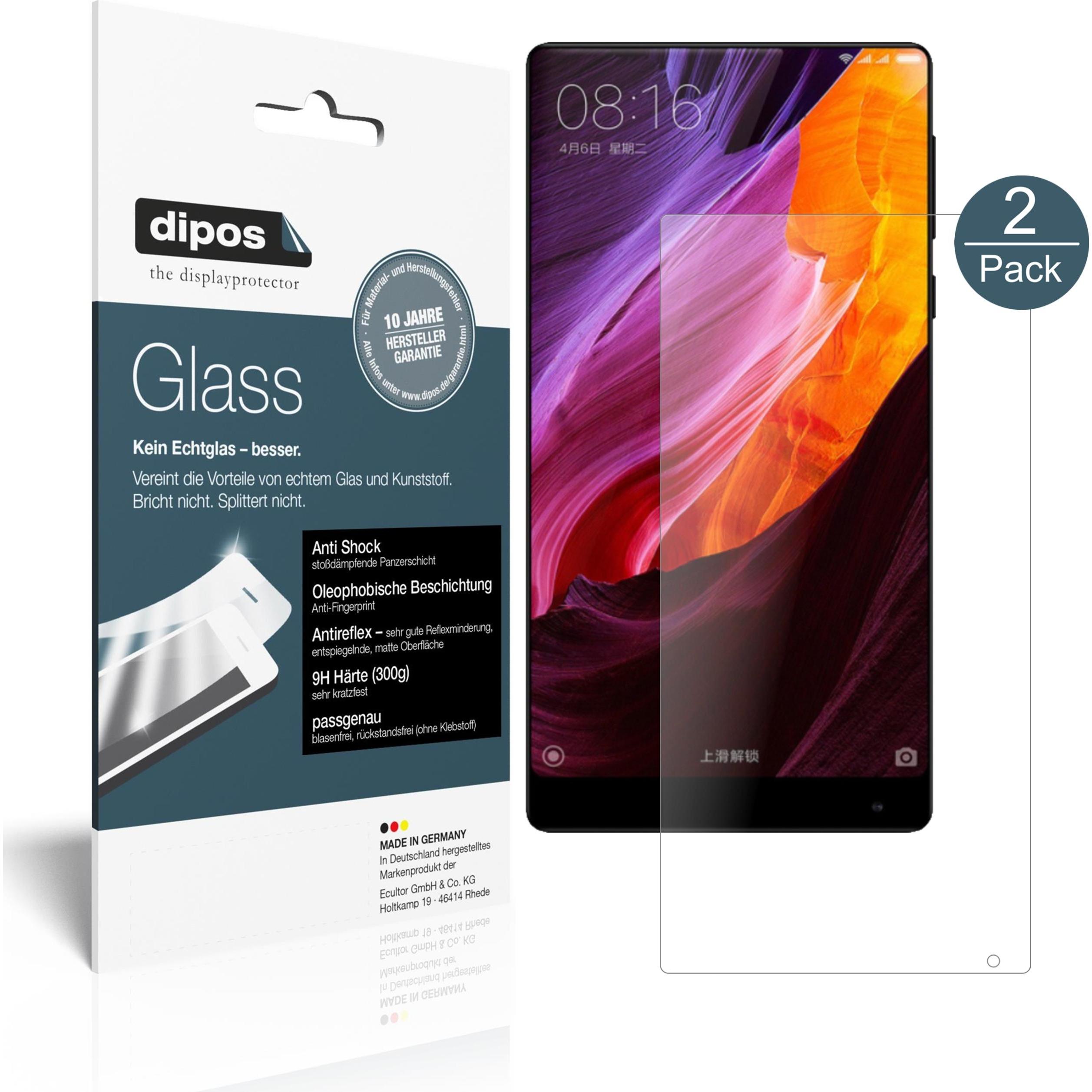 Dipos Displayschutz Anti-Shock (2 Stück, Xiaomi Mi Mix 2), Smartphone Schutzfolie, Transparent