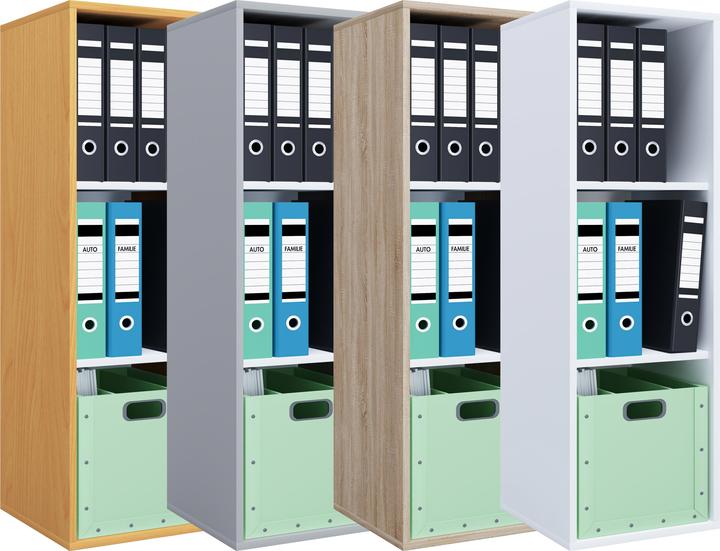 Produktbild VCM Holz Büroschrank Aktenregal Lona l 3 Fächer (35 x 37 x 110 cm)