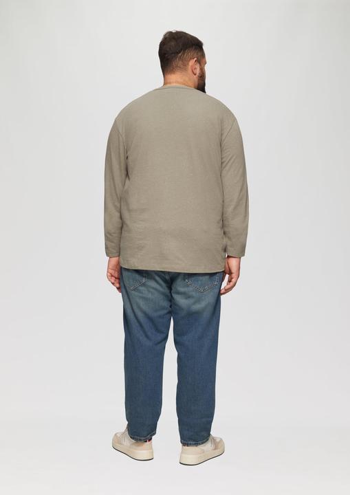 Actual product image S.Oliver T-Shirt Meliertes Longsleeve aus Jersey mit Logo-Print (3XL)
