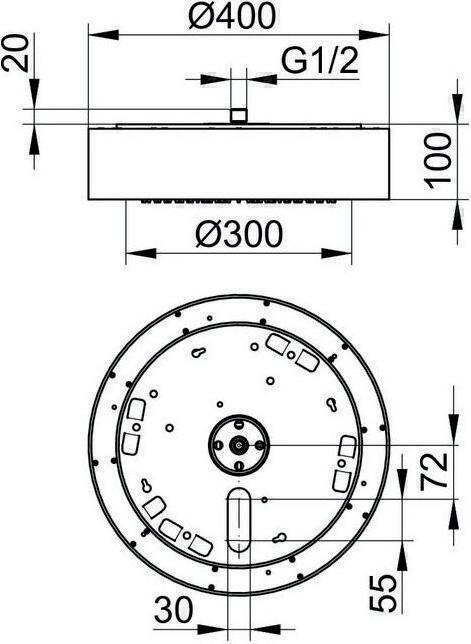 Produktbild Keuco Duschleuchte 400 we/vc 3000 K nicht dimmbar