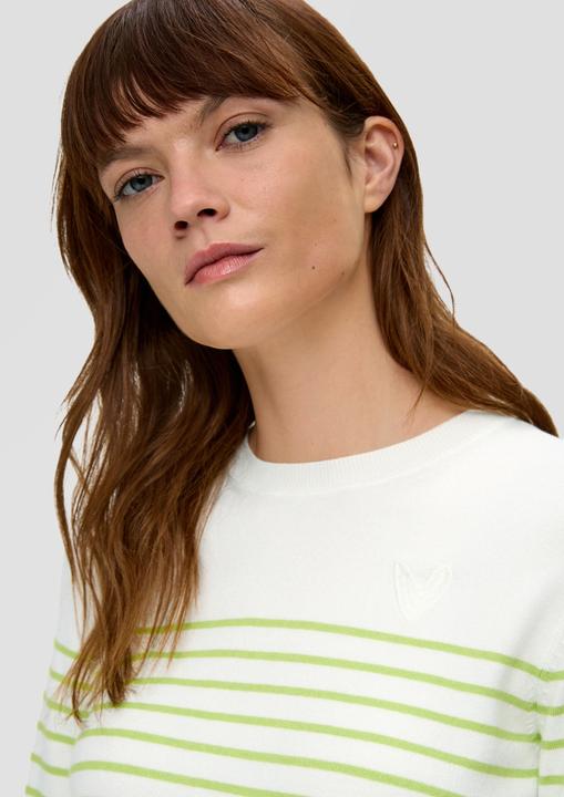 Produktbild s.Oliver Strickpullover Ringelpullover mit kleiner Stickerei (48)