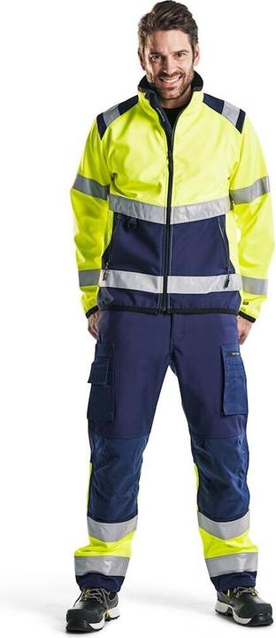 Produktbild Blakläder Warnschutz-Softshell-Jacke gelb / marineblau (S)