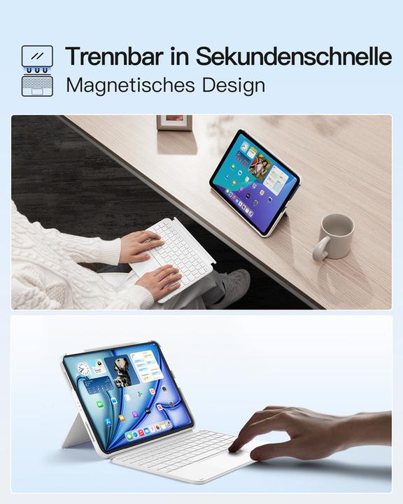Produktbild Inateck Keyboard iPad 04122 (DE, iPad Pro 11 2020 (2. Gen), iPad 2022 (10. Gen), iPad Air 11 2024 (M2), iPad Pro 11 2022 (4. Gen), iPad Pro 11 2018 (1. Gen), iPad Air 2020 (4. Gen), iPad Pro 11 2021 (3. Gen), iPad Air 2022 (5. Gen))