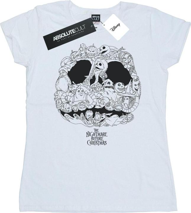 Actual product image Disney Womens/Ladies Nightmare Before Christmas Jack Skellington Jack-O-Lanterns Cotton T-Shirt (L)