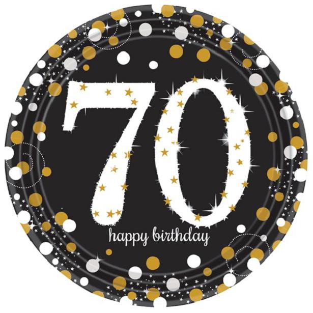 Actual product image Amscan Assiettes 70 Ans "Joyeux Anniversaire