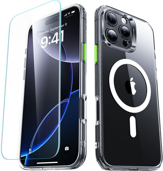 Produktbild ESR Classic Hybrid Halolock MagSafe Case + Tempered Glass for iPhone 16 Pro - Clear (Apple iPhone 16 Pro)