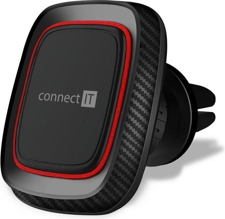 Connect IT InCarz 4Strong360 CARBON univerzální magnetický držák do auta, 4 magnety, červený