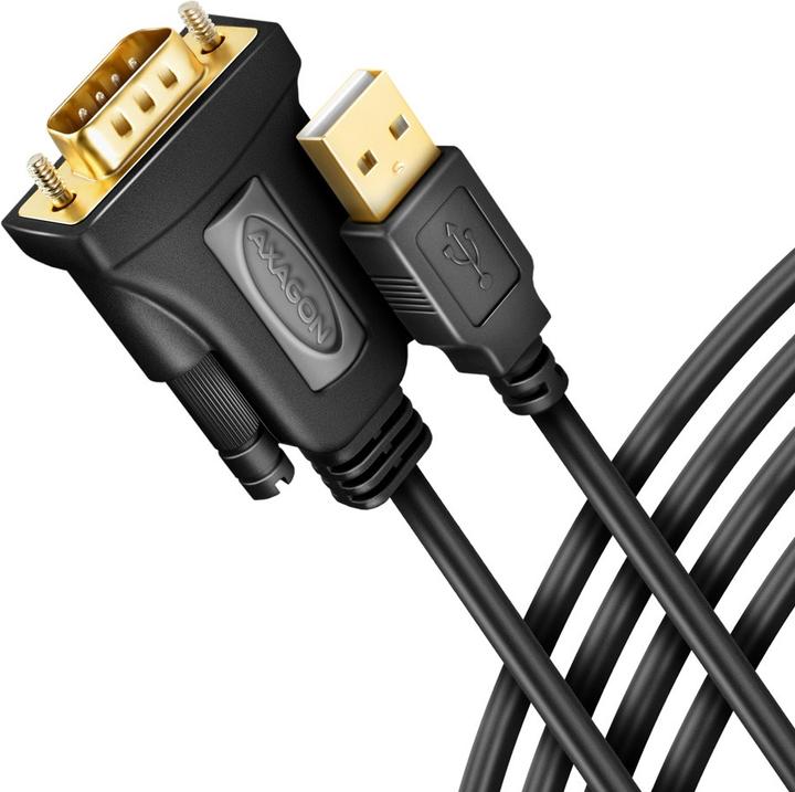 Axagon ADS-1PQN, USB-A 2.0 - sÃ©riovÃ½ RS-232 DB9-M FTDI adaptÃ©r / kabel (1.50 m)