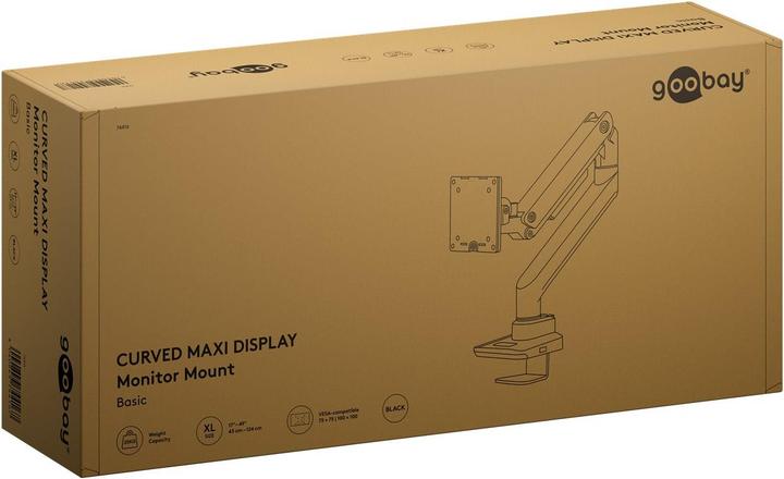 Image du produit Goobay Support pour écran simple Gaming avec vérin à gaz, noir (Sol, 49", 20 kg)