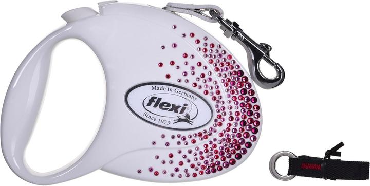 Produktbild Flexi Glam Splash Pink with Swarovski crystals M - Hund Rückziehbare Leine - 5 m - Weiss (M, Hund, Allgemein)
