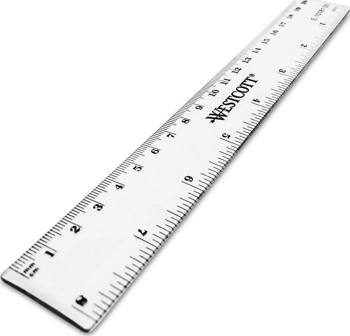Actual product image Westcott Plastic ruler 20cm (20 cm, Plastic)