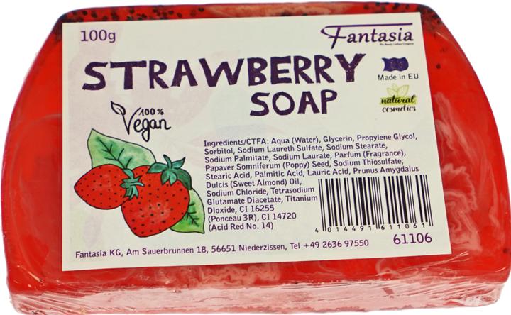 Immagine prodotto Sapone alla FRAGOLA 10 x 6,7 cm 100 gr. (Sapone duro)