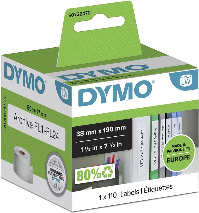 Dymo S0722470 Ordner-Etiketten schmal (7.50 cm)