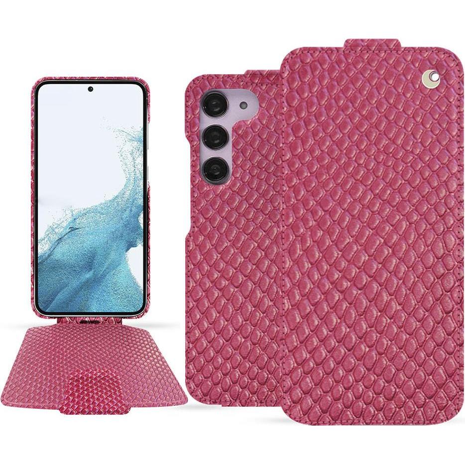 Noreve Lederschutzhülle vertikal (Samsung Galaxy S23), Smartphone Hülle, Rosa