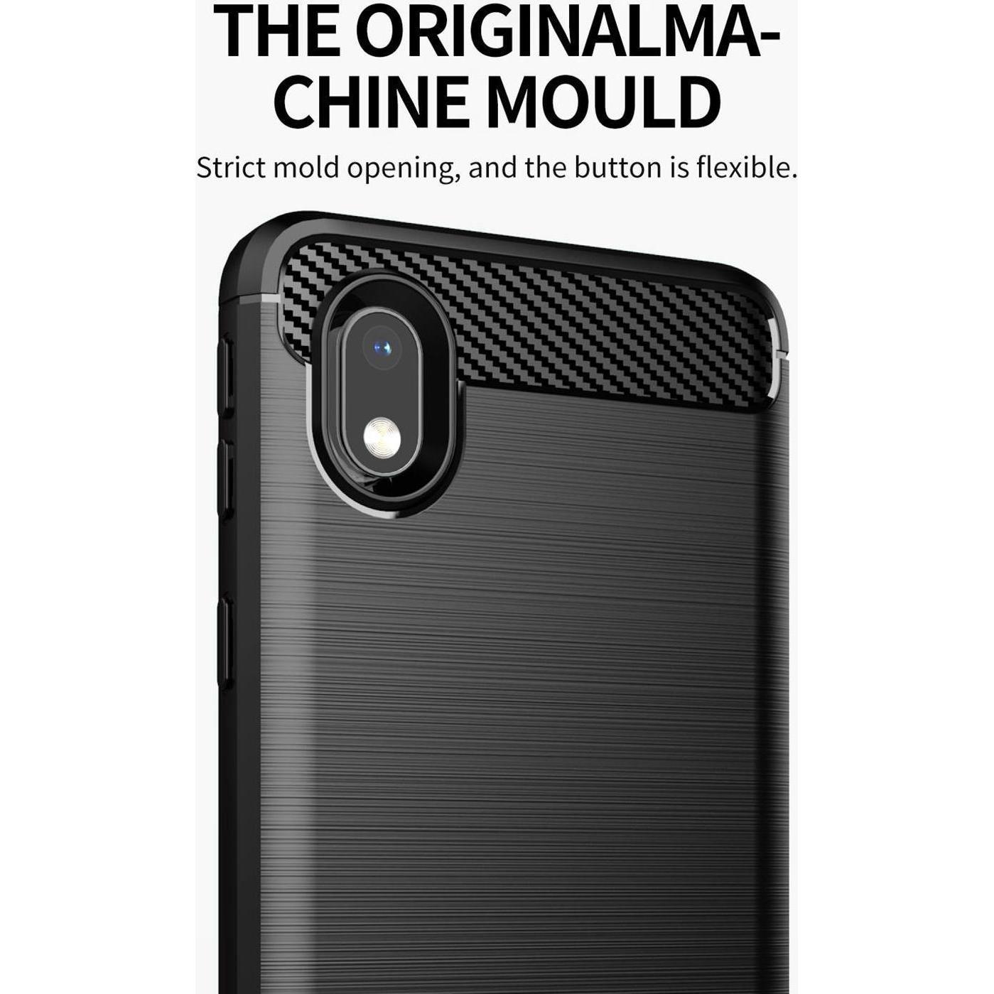 Thumbnail - Cadorabo TPU Ultra Slim carbon edelstahl Kombi Cover (Samsung Galaxy A10, HTC One M10), Smartphone Hülle, Schwarz