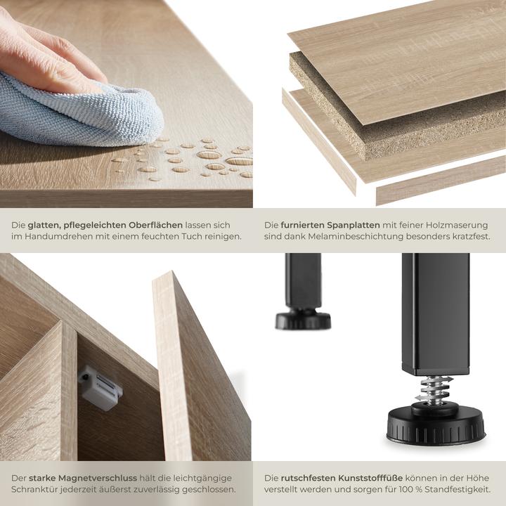 Image du produit tectake Buffet 71x32x82cm (71 x 32 x 82 cm)