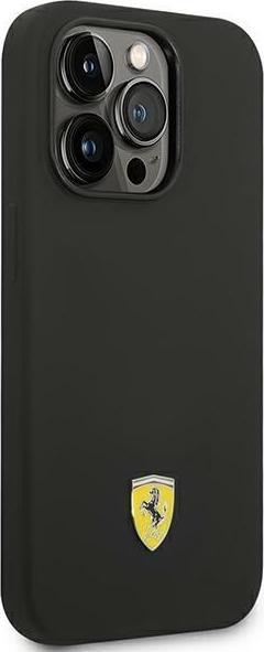 Immagine prodotto Ferrari FEHCP14LSIBBK Custodia rigida per iPhone 14 Pro 6,1" in silicone e metallo Logo nero (Apple iPhone 14 Pro)
