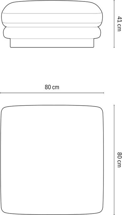 Actual product image Micadoni Pouf, "Torino", 1 Seat, 80x80x41 Made in Europe (Sofa stool)