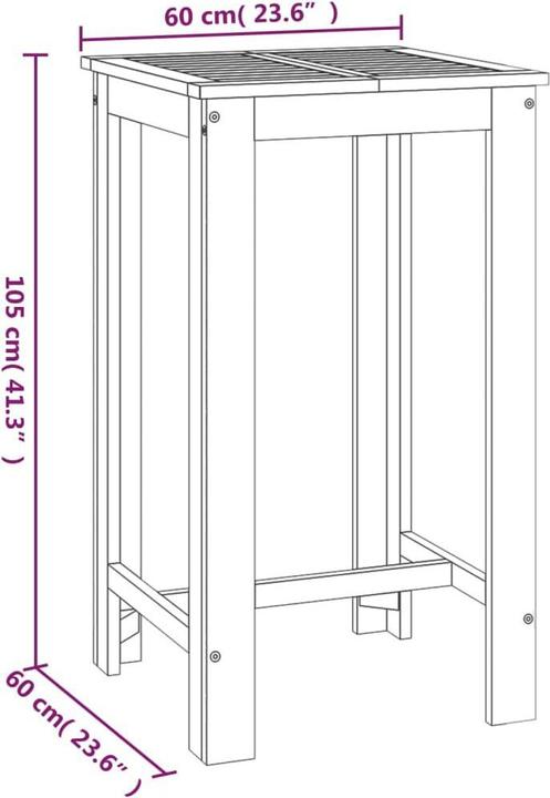 Produktbild vidaXL Garten-Bartisch (60 x 60 x 105 cm)