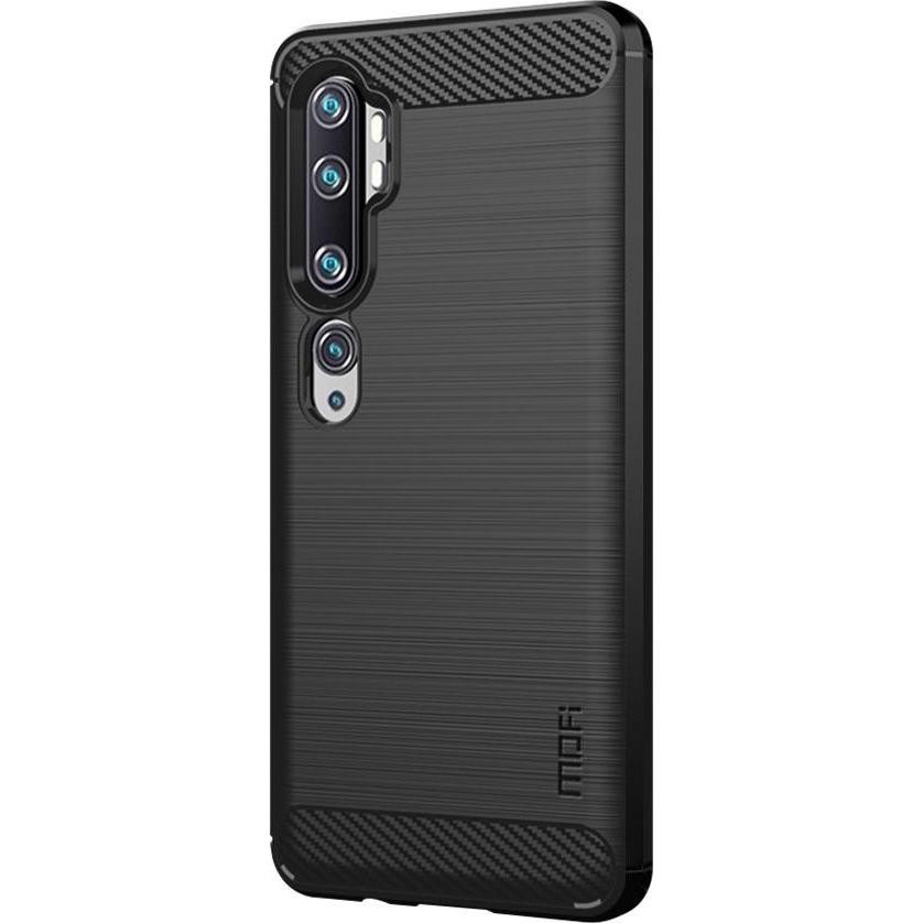 Thumbnail - Cover-Discount Xiaomi Mi Note 10 Pro - Metall Carbon Look Gummi Hülle schwarz (Xiaomi Mi Note 10 Pro), Smartphone Hülle,...