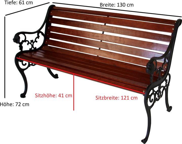 Actual product image Degamo Garden bench 3-seater