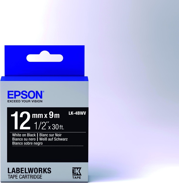 Actual product image Epson Lk-4bwv (1.20 cm, White, Black)