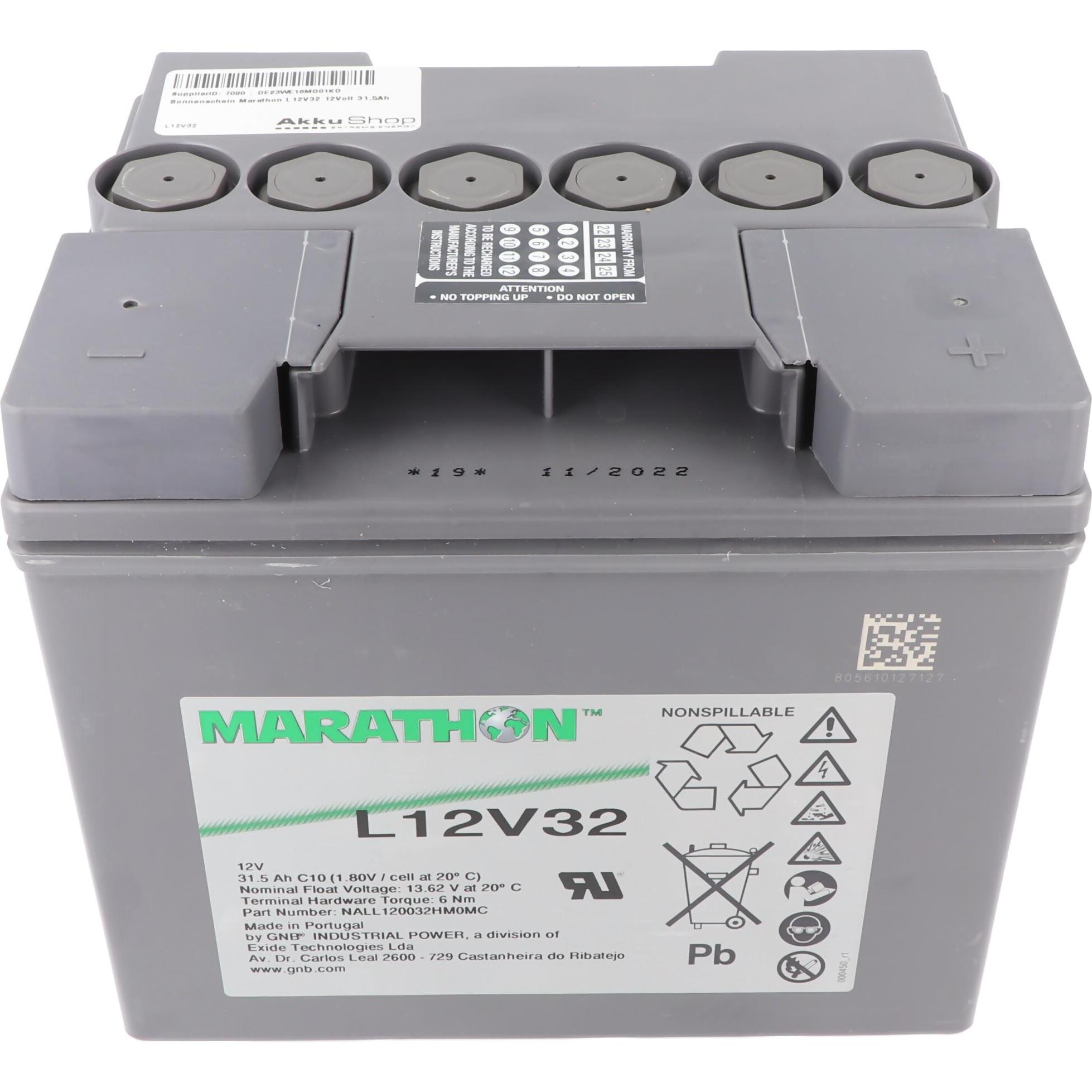 Tadiran, Versorgungsbatterie, Sonnenschein Marathon L12V32 12Volt 31,5Ah (12 V, 31.50 Ah)