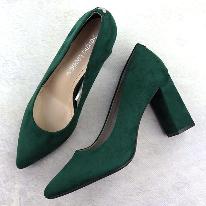 Produktbild Leone Sergio Green Suede Pointed Toe Pumps PB216 (38)