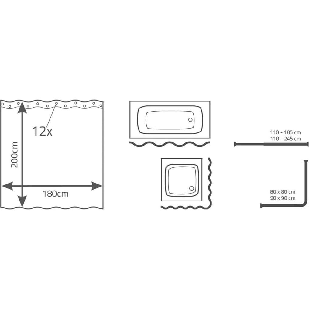 Thumbnail - Ridder, Duschvorhang, Bambus (180 x 200 cm)