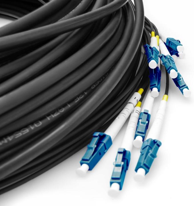 Produktbild Digitus Vorkonfektionierte Glasfaser Universal Breakout Kabel, Multimode OS2, 12 Fasern, LC/UPC - LC/UPC (50 m)