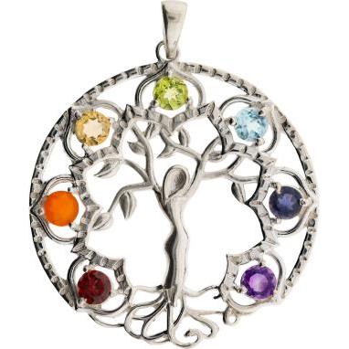 Berk, Ciondolo collana, Anhänger Elfenbaum mit Chakrasteinen