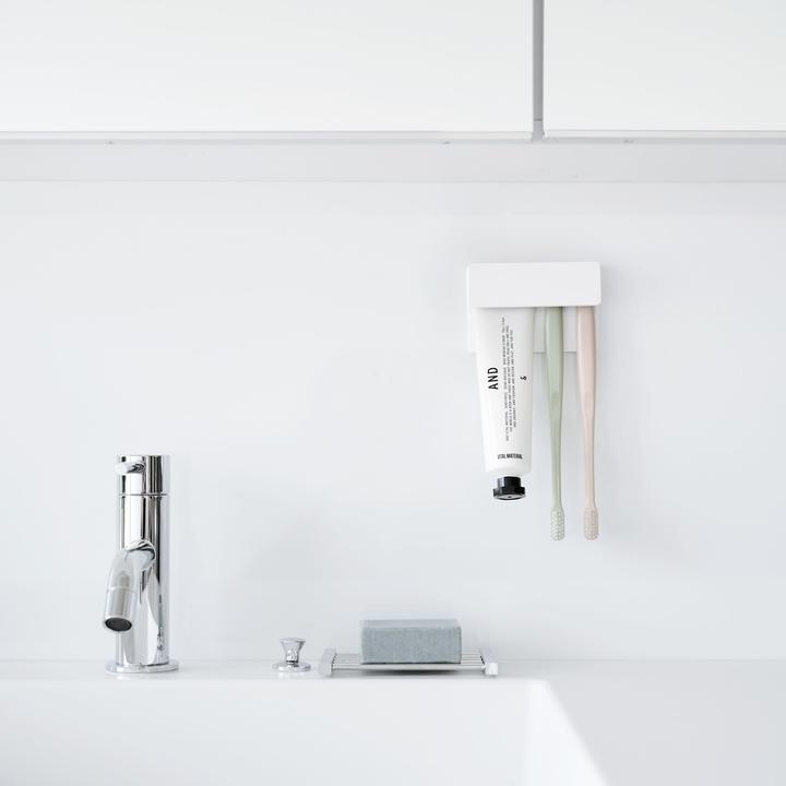 Produktbild Yamazaki Breiter Klebehaken-Zahnbürsten- und Zahnpasta-Halter TOWER