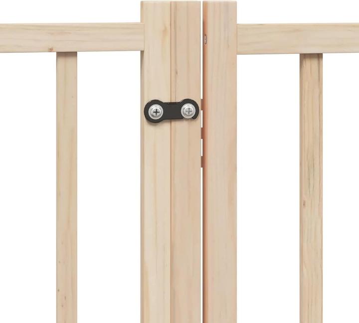 Produktbild vidaXL Hundetor mit Tür Faltbar Hundegitter Schutzgitter Weiss 4-tlg. Massivholz (6 cm)