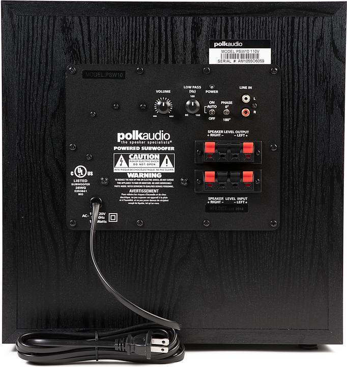 Actual product image Polk PSW10 - Monitor - Subwoofer - 50 Watt - 254 mm (10") (1 pcs., 50 W)