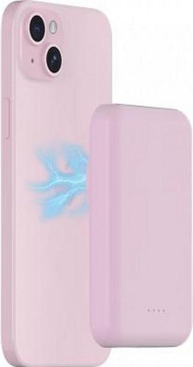 Produktbild Bigben Powerbank Induktionsladegerät, MagSafe Kompatibel Rosa (5000 mAh, 10 W)