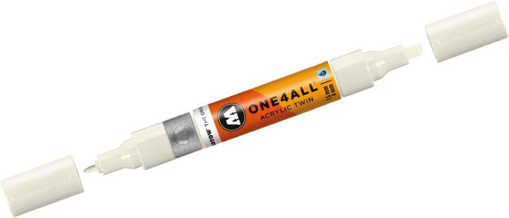 Actual product image Molotow Marqueur pour Maquettes - One4All Twin - Acrylique Blanc Nature - 1,5/4mm - -229 - 15 cm (White, 4 mm, 1 x)