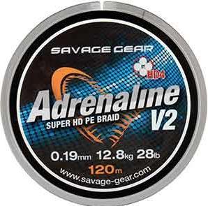 Savage Gear SG HD4 Adrenaline V2 120m 0,13mm 17lbs 7,8kg Grigio (7.71 kg)