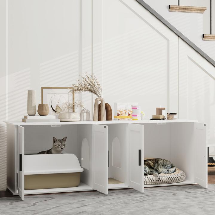 Immagine prodotto PawHut Katzenklo Schrank MDF Weiss