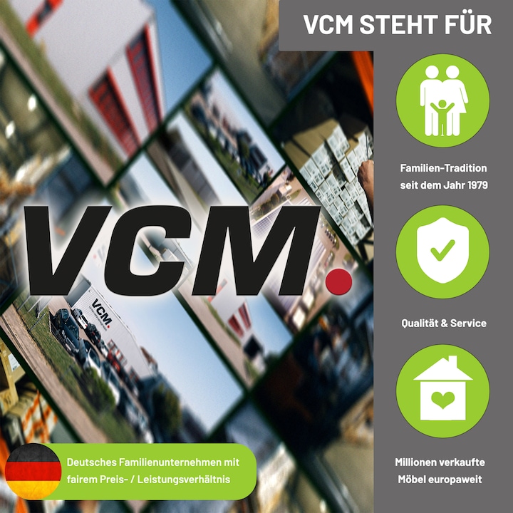 Produktbild VCM Sonnenliege Liegestuhl Gartenliege Dach (186 cm)