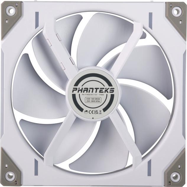 Actual product image Phanteks D30 PWM Regular Airflow, D-RGB Fan, 3-pack - 140mm, white (140 mm, 3 x)