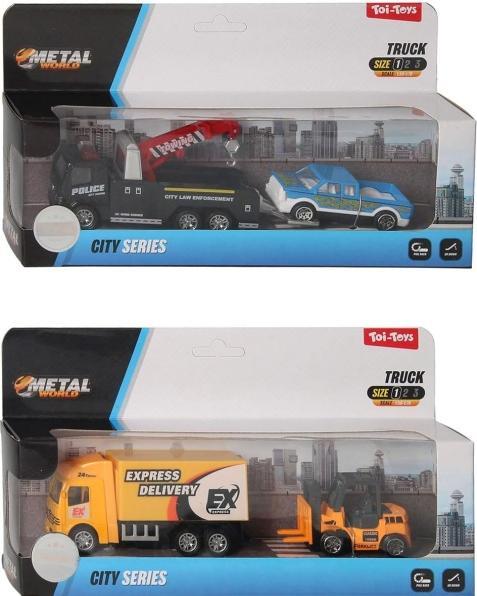 Actual product image Toi-Toys Tow truck with metal friction and car