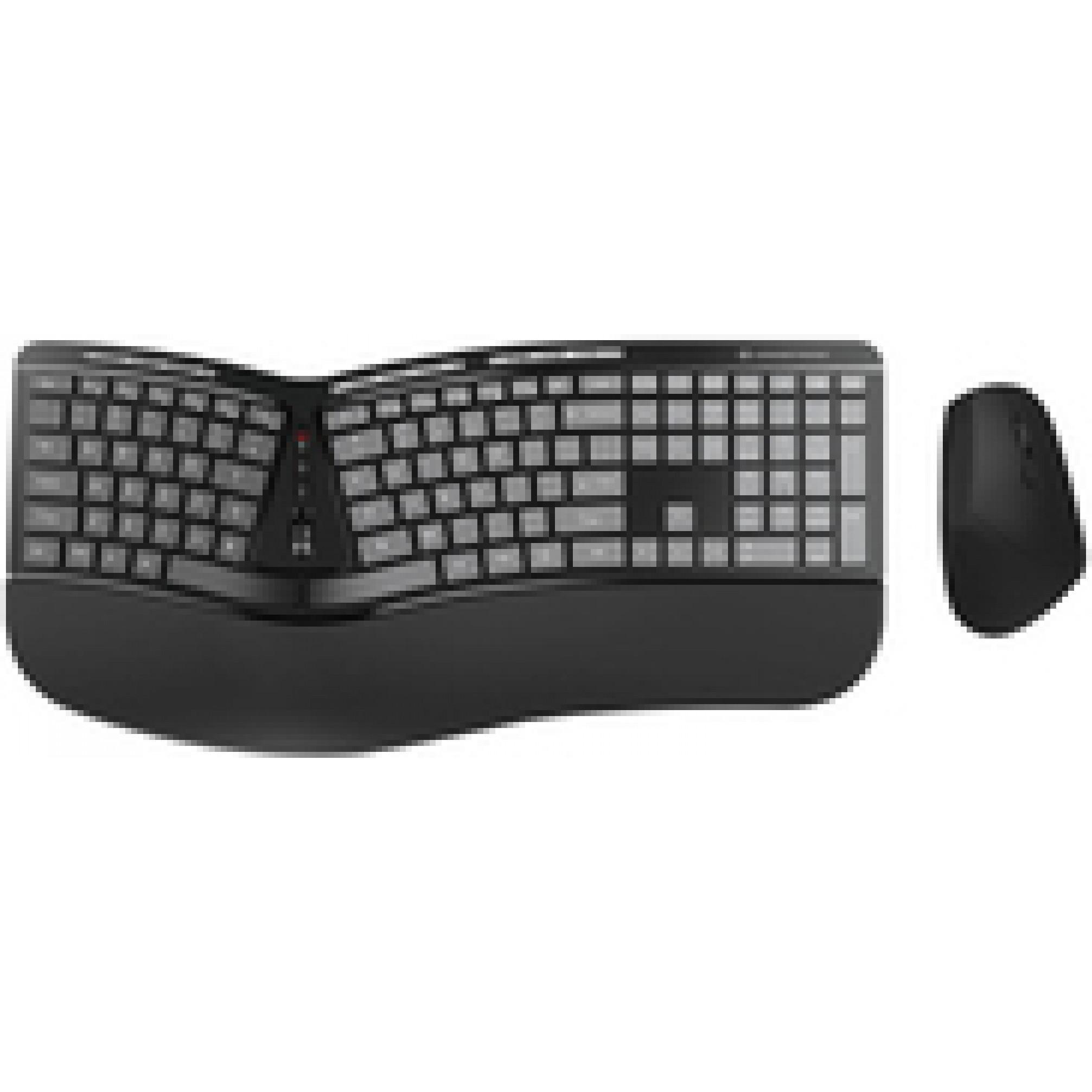 Conceptronic Wireless Keyboard+Mouse,ergo,Layout englisch sw (US, Kabellos), Tastatur, Schwarz