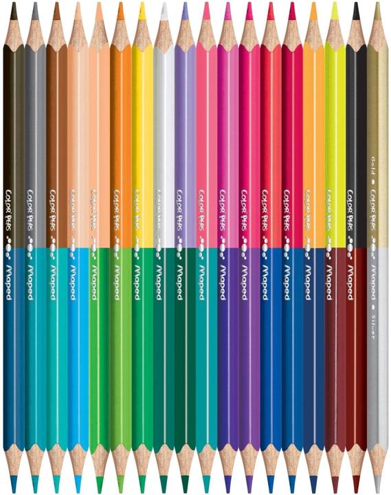 Image du produit Maped Crayon de couleur triangulaire COLOR'PEPS DUO, étui carton de 18 pièces (18x)