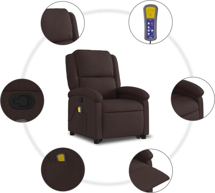 Actual product image vidaXL Massage chair with stand-up aid fabric