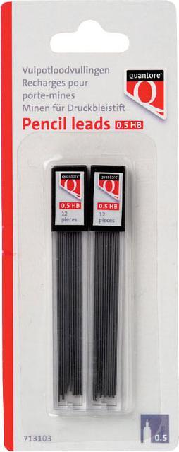 Quantore Bleistiftminen 0,5 mm HB, 24 Stück (24 pcs., 0.50 mm, HB)