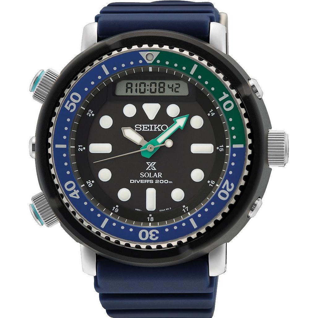 Seiko, Orologio da polso, Prospex Sea Solar Diver's, Blu, Nero, (Orologio sub, 48 mm)